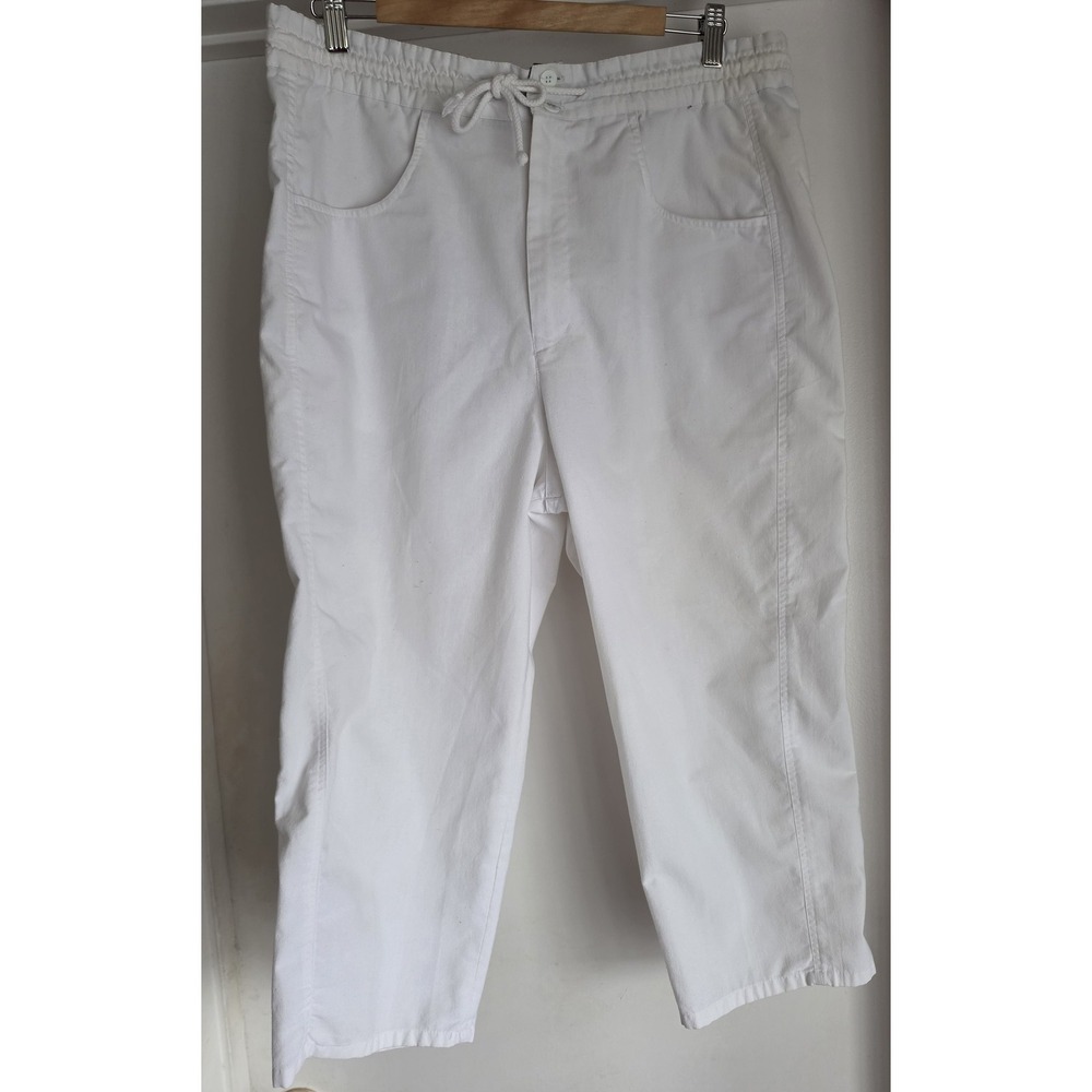 VTG Gitano Women's White Cropped Pants Size 13 Cotton Blend Casual Capri